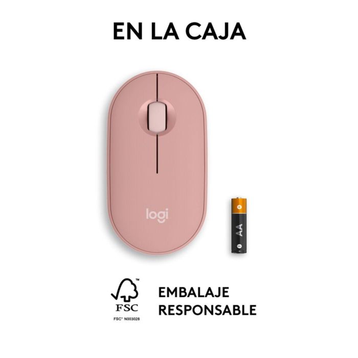 Logitech Ratón Inalámbrico Pebble Mouse 2 M350S, Ambidiestro, Plástico Reciclado, Bluetooth, 400-4000 DPI 2 Logitech Ratón Inalámbrico Pebble Mouse 2 M350S, Ambidiestro, Plástico Reciclado, Bluetooth, 400-4000 DPI 2