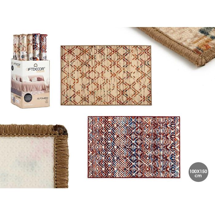 Giftdecor Alfombra Rectangular 100x150 cm, Multicolor Estampado Etnico, 100% Poliamida (12 Unidades) Giftdecor Alfombra Rectangular 100x150 cm, Multicolor Estampado Etnico, 100% Poliamida (12 Unidades)