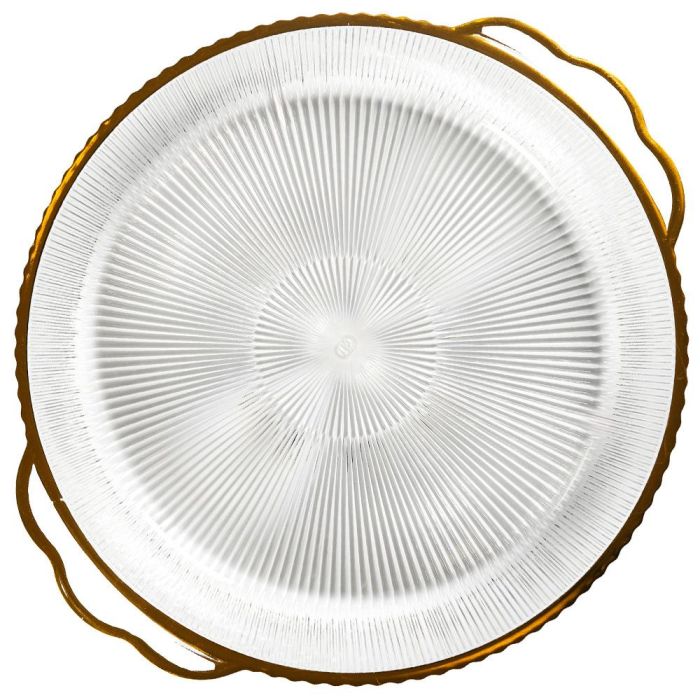Home Deco Factory Bandeja Plástico PET con Ribete Dorado, Diámetro 38,5 cm, Colección Mirage Home Deco Factory Bandeja Plástico PET con Ribete Dorado, Diámetro 38,5 cm, Colección Mirage