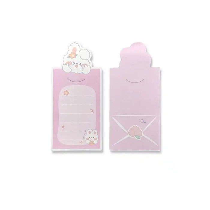 Imaginovo Bloc notas adhesivas conejito rosa 20 hojas 85x164 mm con mensaje trasero 3