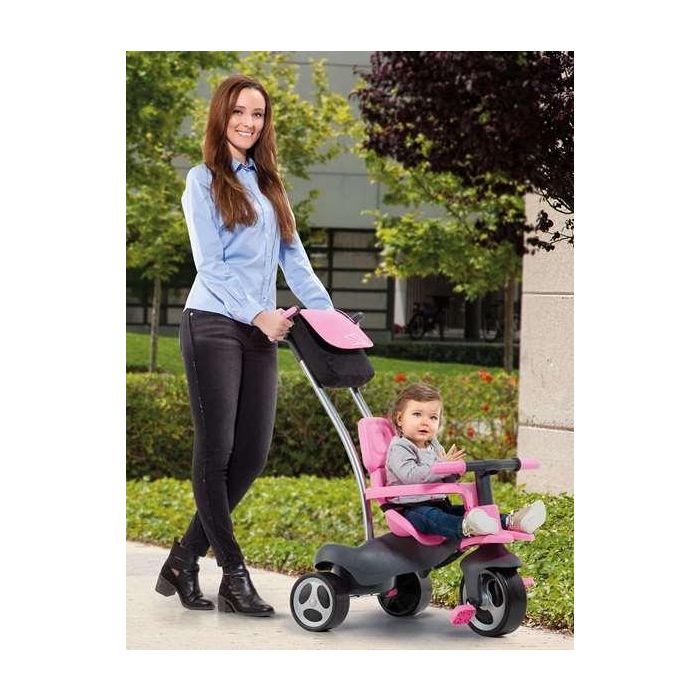 Molto Urban Trike Triciclo Rosa con Palo, Cinturón, Bolsa y Rueda de Goma 98 cm 2