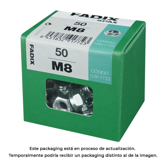 Fadix Tuerca con Autofreno Zincada M8 - Caja 50 Unidades 0 Fadix Tuerca con Autofreno Zincada M8 - Caja 50 Unidades 0