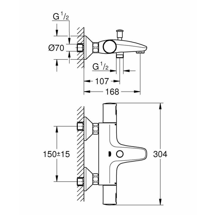 Grohe 345982430 Mezclador Termostático Baño/Ducha Precision Start 1/2, Negro Mate, Montaje en Pared Visto, Ahorro de Agua 1 Grohe 345982430 Mezclador Termostático Baño/Ducha Precision Start 1/2, Negro Mate, Montaje en Pared Visto, Ahorro de Agua 1