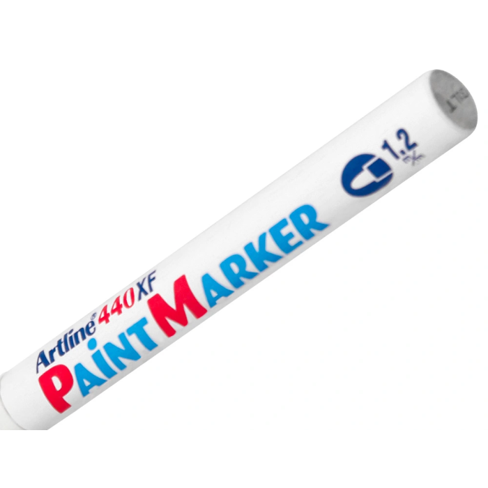 Artline EK-440 XF Rotulador Marcador Permanente Blanco Punta Redonda 1.2 mm para Metal, Caucho y Plástico 2
