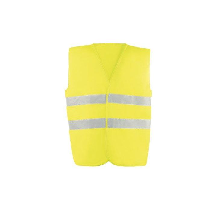 Juba Chaleco Alta Visibilidad Amarillo Flúor con 2 Bandas Retrorreflectantes, Cierre Gancho y Bucle, Talla XL