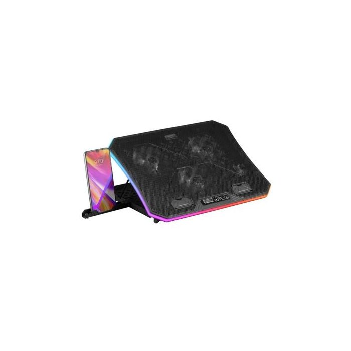 Mars Gaming MNBC6 Soporte Refrigerante XL para Portátiles hasta 19", 3 Ventiladores, Iluminación ARGB, 7 Posiciones