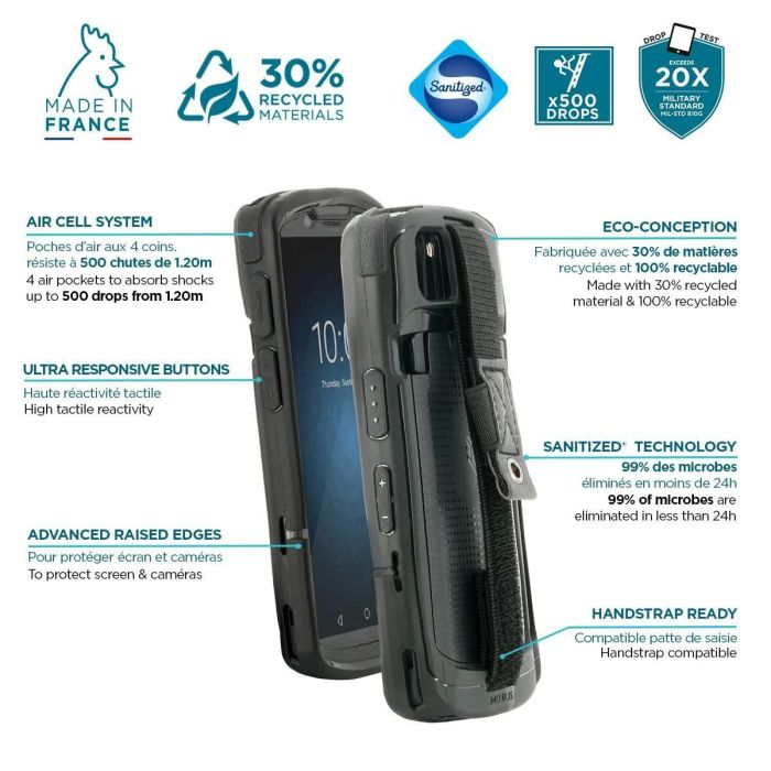 Funda para Móvil Mobilis ZEBRA TC53 - TC58 Negro 1 Funda para Móvil Mobilis ZEBRA TC53 - TC58 Negro 1