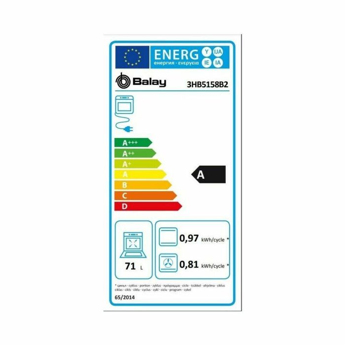 Horno Balay 3HB5158B2 3400 W 71 L 0 Horno Balay 3HB5158B2 3400 W 71 L 0