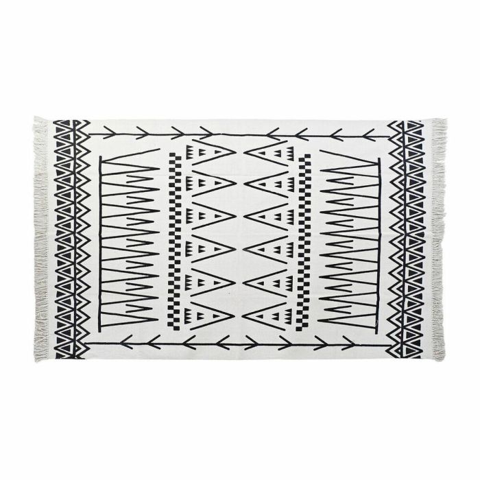 Alfombra DKD Home Decor Negro Blanco Ikat (120 x 180 x 0,7 cm)