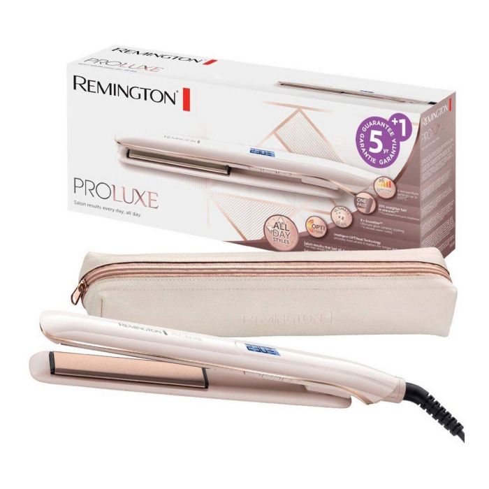 Remington S9100 Plancha de pelo PROluxe con Tecnología OPTIheat y Cerámica Ultimate Glide, 9 Temperaturas (150-230°C), Función Pro+ 185°C - Crema beige 5 Remington S9100 Plancha de pelo PROluxe con Tecnología OPTIheat y Cerámica Ultimate Glide, 9 Temperaturas (150-230°C), Función Pro+ 185°C - Crema beige 5