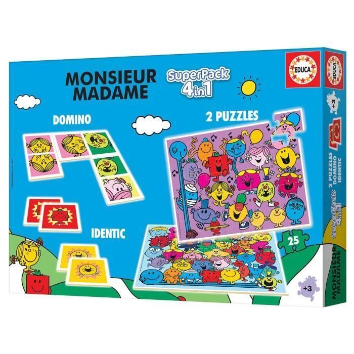 Educa Superpack Monsieur Madame - Conjunto de 2 juegos educativos 1 Educa Superpack Monsieur Madame - Conjunto de 2 juegos educativos 1