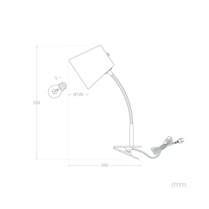 Centurion Lámpara Flexo Escritorio Metal con Pinza SKD-T1006 8