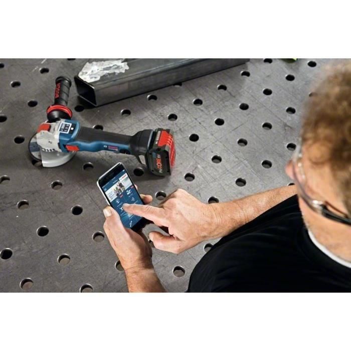 Bosch Professional GWX 18V-10 SC 06017B0400 Amoladora Angular X-LOCK 125mm 18V sin Escobillas 1000W Equivalente Solo L-BOXX 2