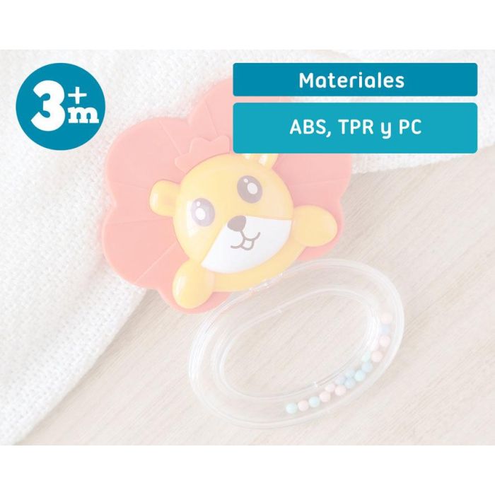 KioKids Mordedor Sonajero León de Silicona Naranja para Alivio Dentición y Estimulación Sensorial Bebés +3 Meses 5