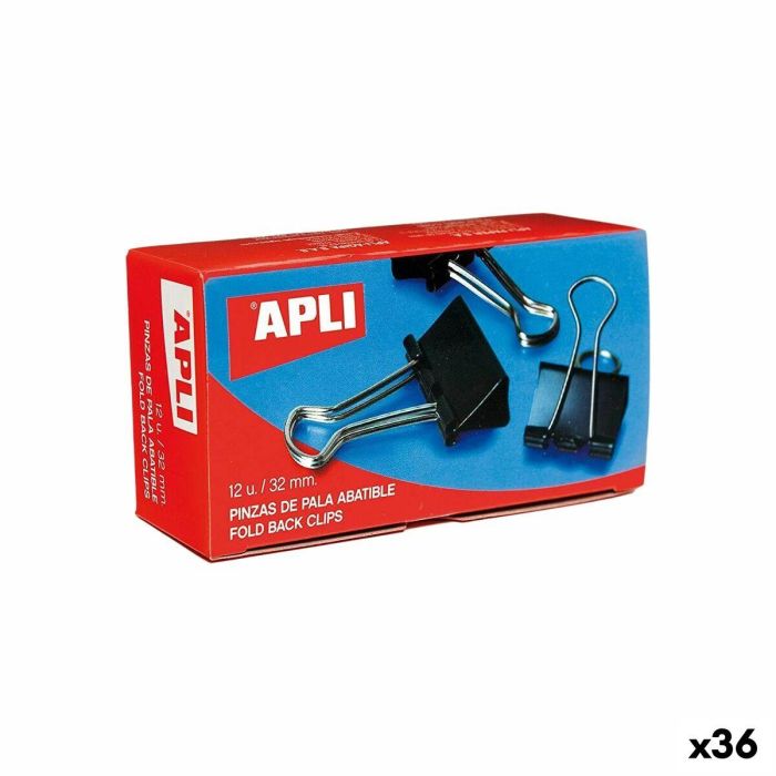 Pinzas Apli Negro Plateado 51 mm (36 Unidades)