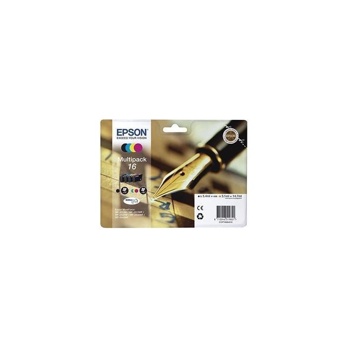 Epson Tinta Durabrite Ultra Ink Cartucho - Nº 16 Pack 4 Colores (BK, C, M, Y) Epson Tinta Durabrite Ultra Ink Cartucho - Nº 16 Pack 4 Colores (BK, C, M, Y)