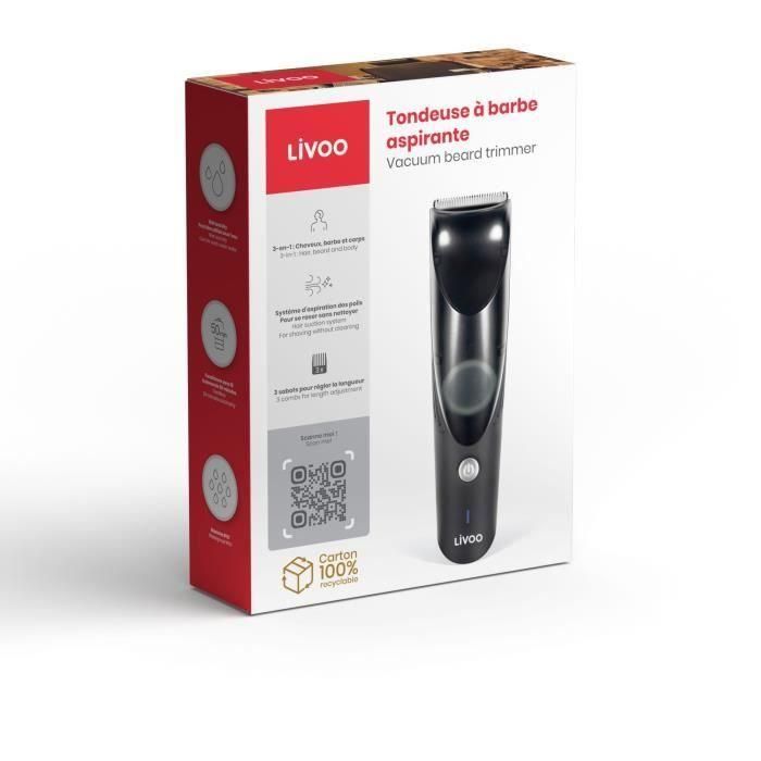 Livoo LIV3523930103766 Inaldo Recortador Inalámbrico para Cabello, Barba y Cuerpo, 3 Hooves, 50 min Autonomía, 5W/600mAh 5