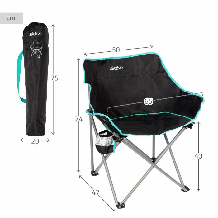 Silla Plegable Aktive 50 X 74 X 47 CM (2 Unidades) 3 Silla Plegable Aktive 50 X 74 X 47 CM (2 Unidades) 3