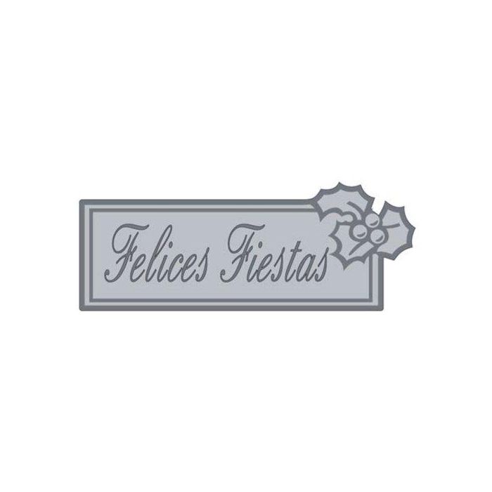 Etiquetas Regalo Adh. Rollo 300 Uds. 63X24 Felices Fiestas Plata