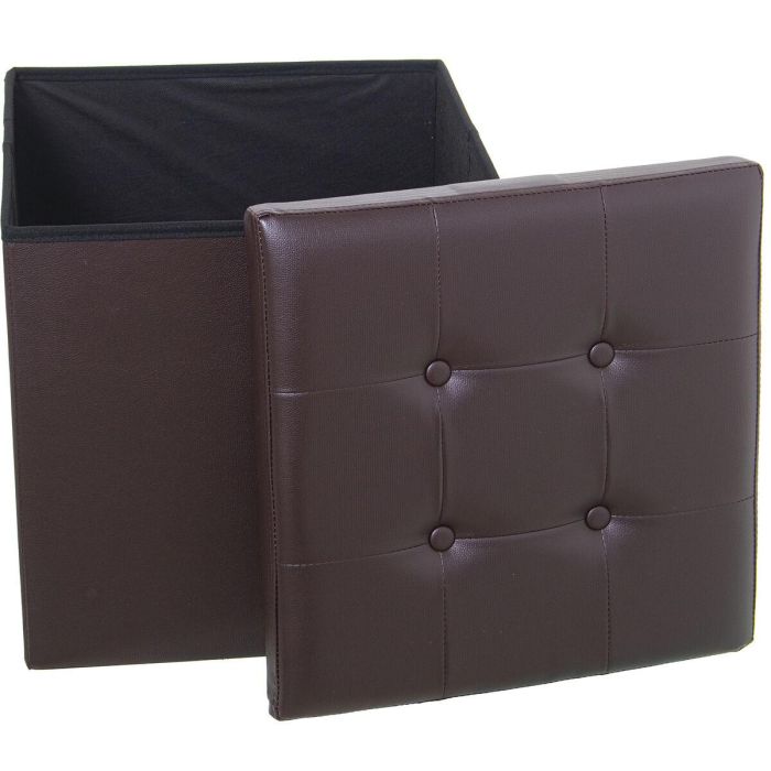 Puff Alexandra House Living Marrón Polipiel 45 x 45 x 45 cm Plegable 2 Puff Alexandra House Living Marrón Polipiel 45 x 45 x 45 cm Plegable 2