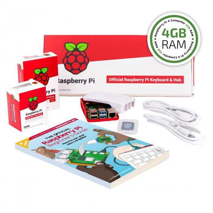 Raspberry Pi Pi 4B 4GB FULL KIT - Placa de Desarrollo con WiFi, Gigabit Ethernet, USB 3.2, Procesador Broadcom BCM2711