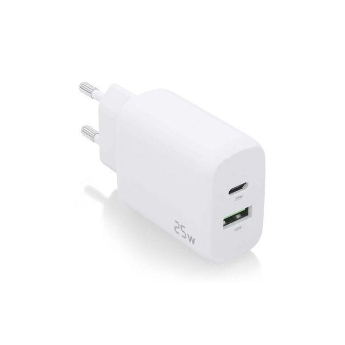AISENS - CARGADOR 25W, 1xUSB-C PD3.0, 1xUSB-A QC3.0, BLANCO AISENS - CARGADOR 25W, 1xUSB-C PD3.0, 1xUSB-A QC3.0, BLANCO