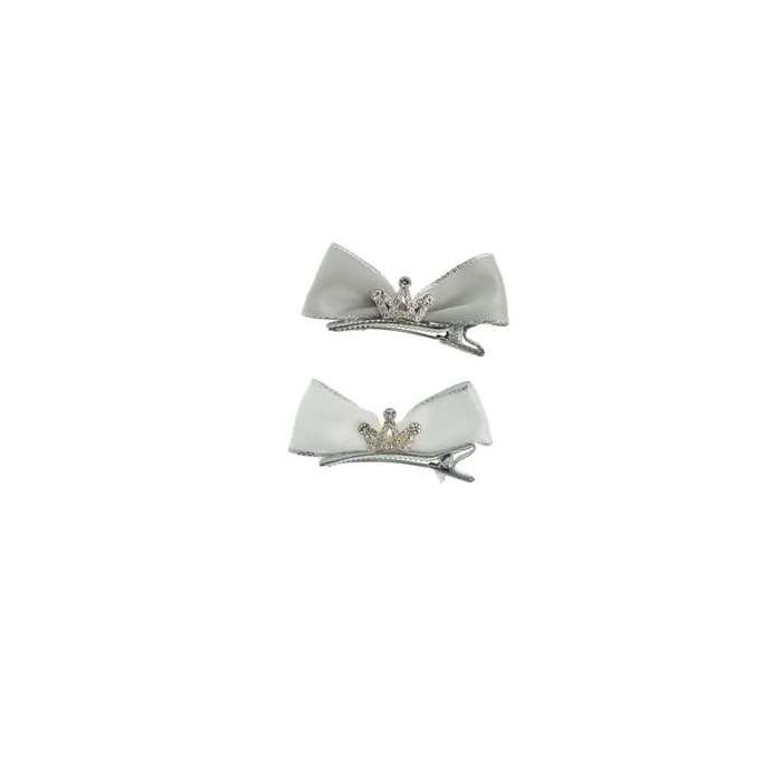 Set de 2 ganchos para pelo con lacito y corona - modelos surtidos 1 Set de 2 ganchos para pelo con lacito y corona - modelos surtidos 1