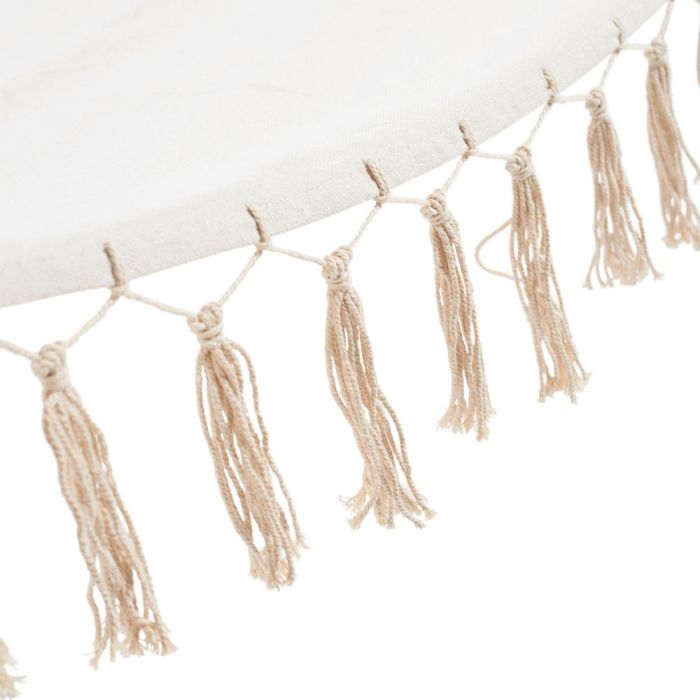 Outfit Hamaca de Polialgodón Blanca con Flecos 200x80 cm y Barra de Madera 1