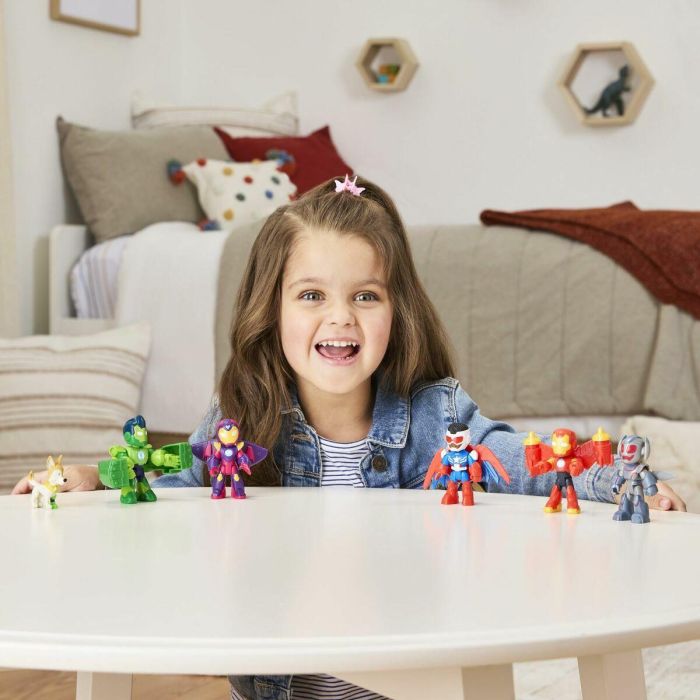 HASBRO Figura de Acción Iron Man and His Awesome Friends Pack Vengadores Blindados - 6 Figuras, 5 Accesorios, Edad 3+ 4