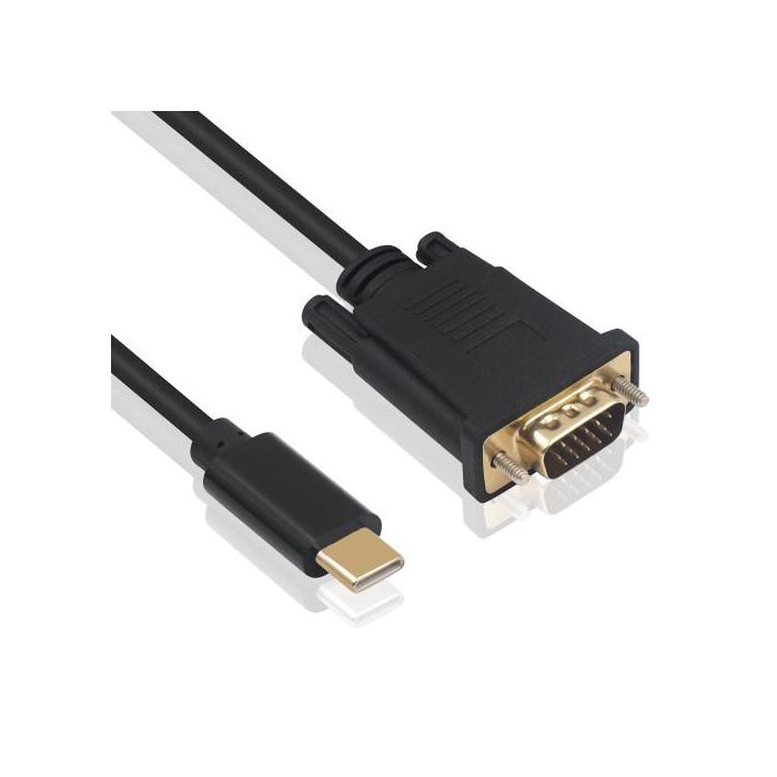 EWENT EC1052 Cable Adaptador USB-C a VGA (D-Sub) 1.8m Full HD 1080p@60Hz compatible Modo Alt DP