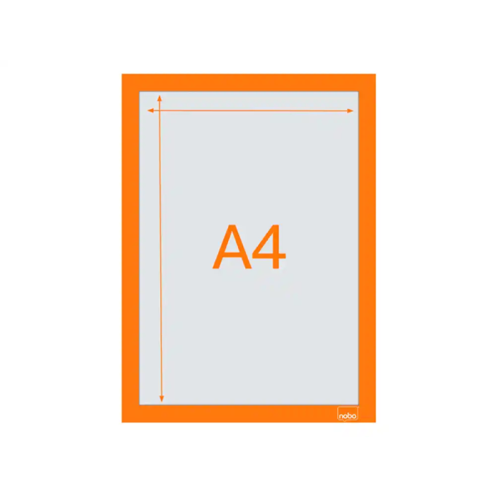 Nobo Marco porta anuncios DIN A4 magnético autoadhesivo, naranja, pack de 2 unidades 1