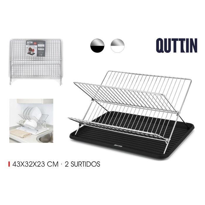 Quttin Escurreplatos de Metal con Bandeja 43 x 32 x 23 cm (6 Unidades) Quttin Escurreplatos de Metal con Bandeja 43 x 32 x 23 cm (6 Unidades)