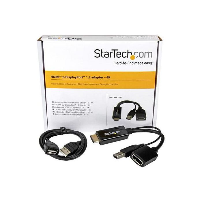 Adaptador DisplayPort a HDMI Startech HD2DP Negro 4K