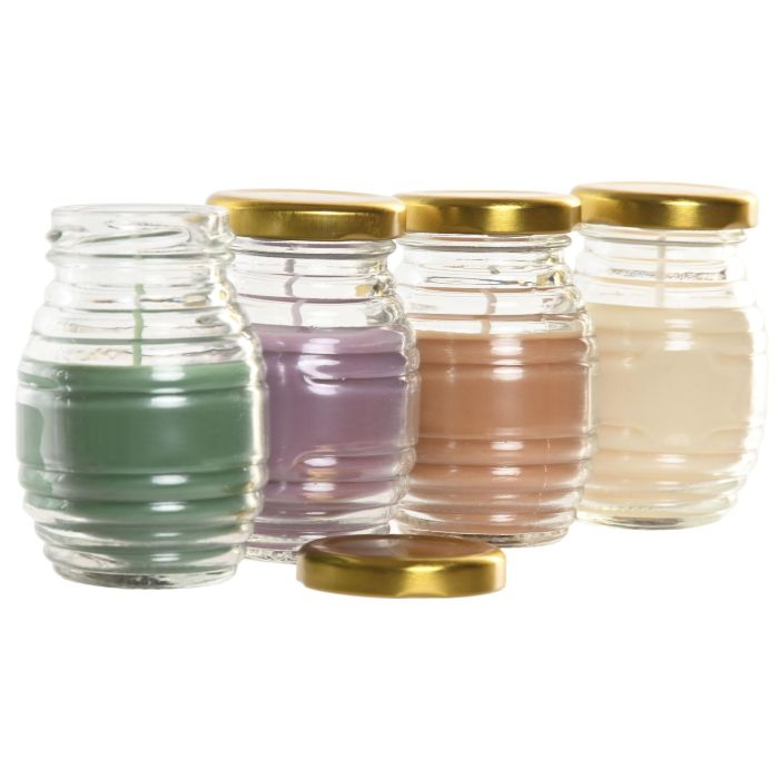 Vela Urban DKD Home Decor Crema Rojo 5 x 8 x 5 cm (12 Unidades) 1