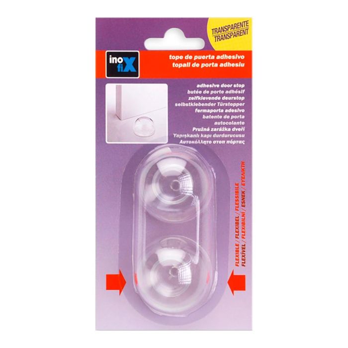 Inofix Tope adhesivo flexible transparente PVC, 27x40x40 mm, blister 2 unid. 1