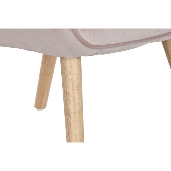 DKD Home Decor Butaca Scandi Rosa - Sillón Individual Poliéster y Madera Desmontable - Medidas 75x69x96 cm, Asiento 43cm 5