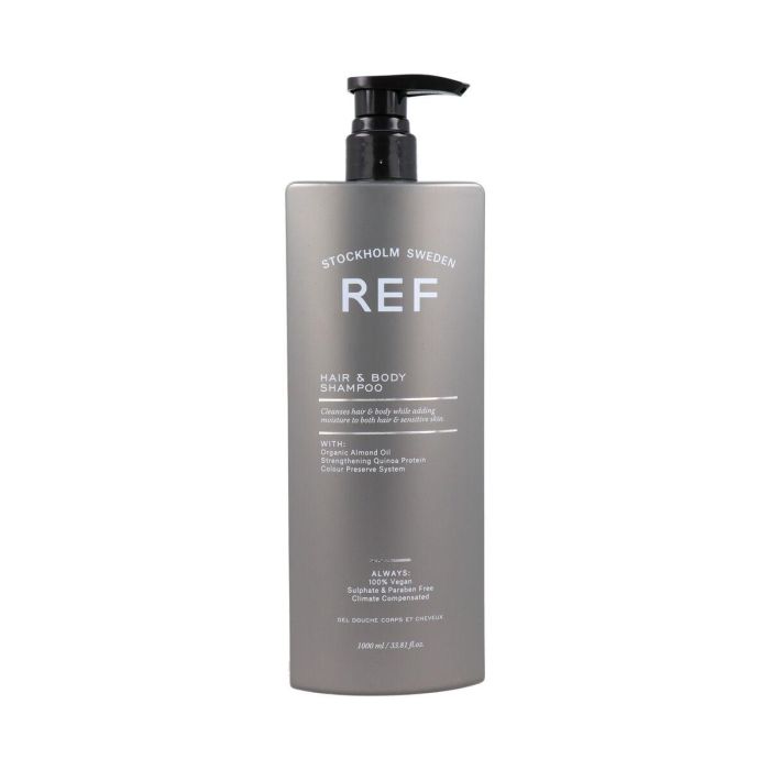 Ref HAIR & BODY champú 1000 ml con aceites naturales y extracto de árnica - Hidratación y suavidad para cabello y piel
