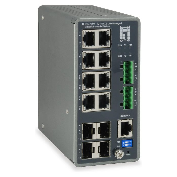 Level One Switch IGU-1271 8 Puertos Gigabit Ethernet PoE y 4 Puertos SFP Gestionado L3 0 Level One Switch IGU-1271 8 Puertos Gigabit Ethernet PoE y 4 Puertos SFP Gestionado L3 0