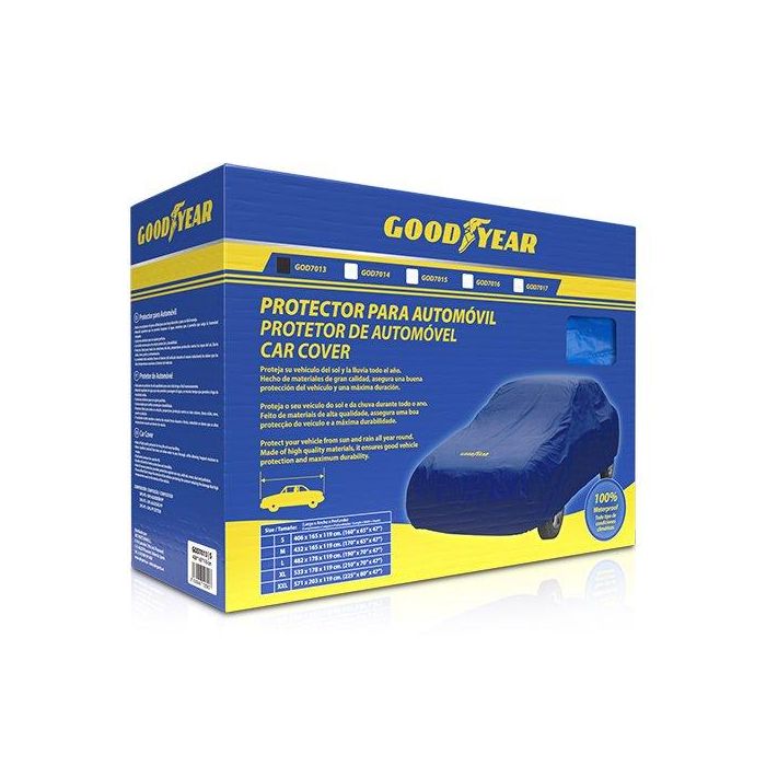 Good Year GOD7013 Funda Cubre Coche Protectora Talla S Exterior Interior Impermeable Transpirable Protección UV Azul 406x165x120cm 1 Good Year GOD7013 Funda Cubre Coche Protectora Talla S Exterior Interior Impermeable Transpirable Protección UV Azul 406x165x120cm 1
