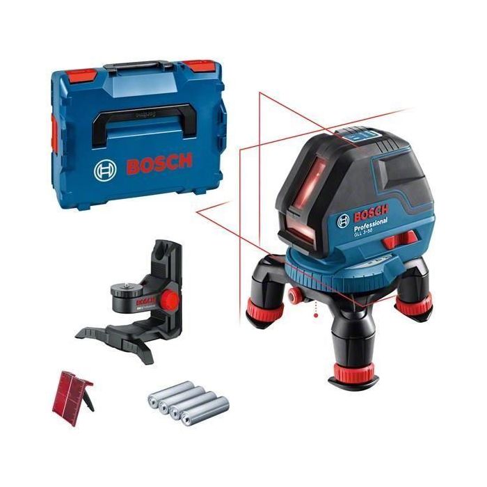 Bosch Professional GLL 3-50 + BM 1 Nivel Láser de Línea 3 Líneas Rango 10m, ampliable a 50m, IP54