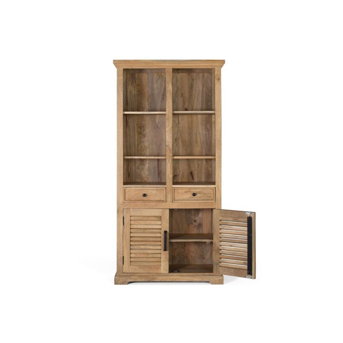 GINER Y COLOMER Librería de Madera de Mango Natural Tallada a Mano, 80x37x14 cm 2