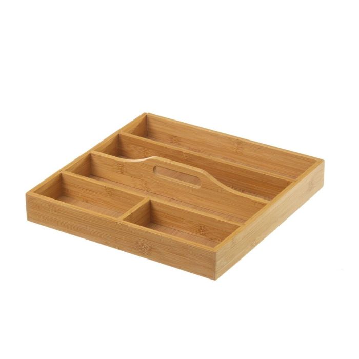 Organizador para Cubiertos Natural Bambú 31 x 31 x 6,5 cm