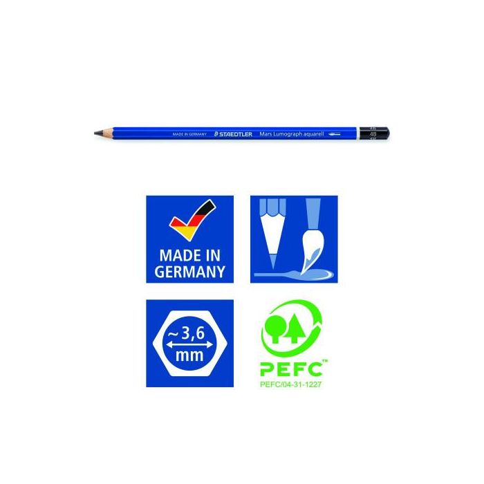 Lapiz De Grafito Staedtler Design Journey 100A Lumograph Aquarell Blister De 3 4