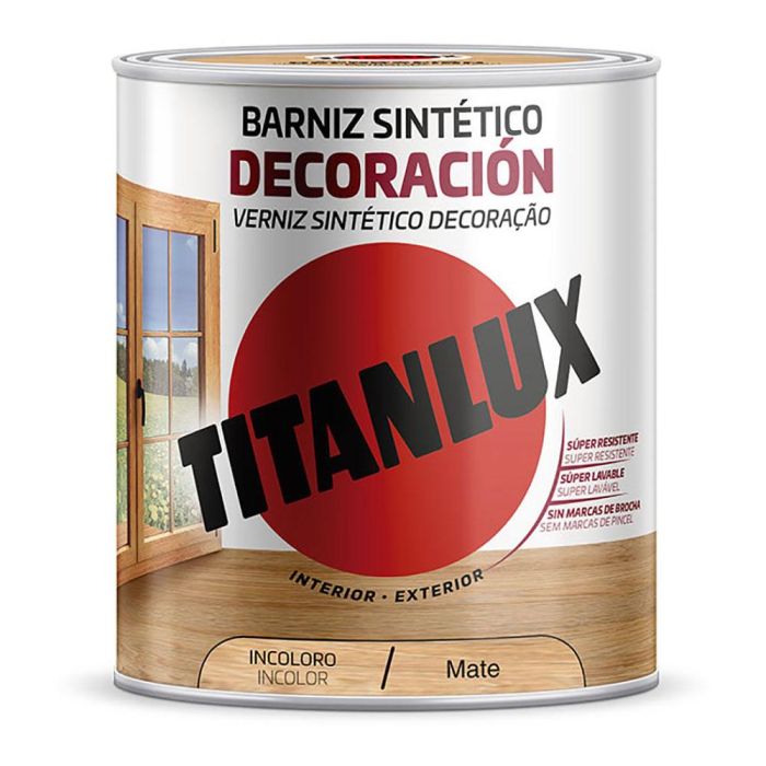 Barniz sintético decoración incoloro mate 0,750l titanlux m12100034