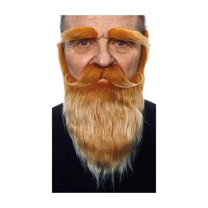 Barba, bigote y cejas pelirrojo talla única Barba, bigote y cejas pelirrojo talla única