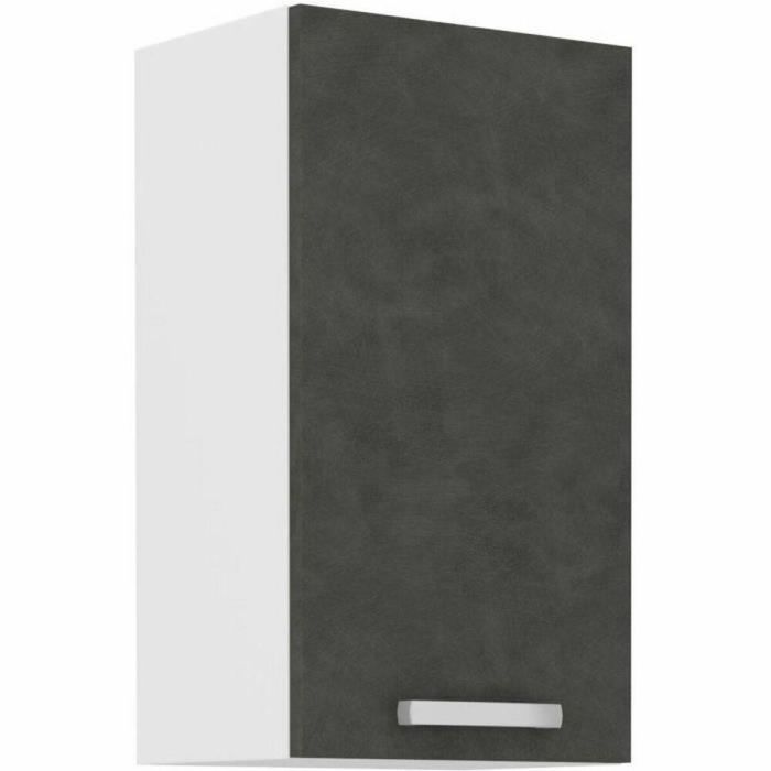 Armario alto con 1 puerta batiente - Gris mate - L 40 x P 31,6 x 72 cm - LASSEN