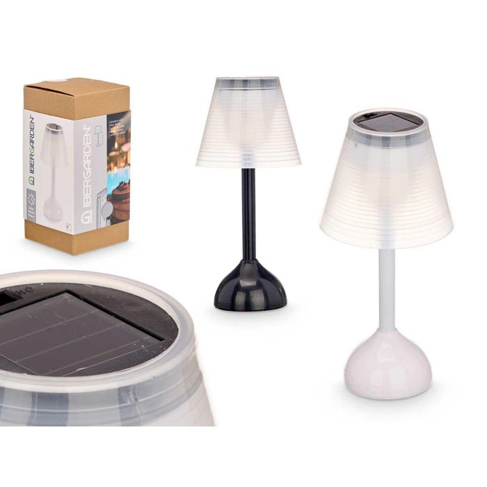 Ibergarden Lámpara Solar de Mesita de Plástico, Blanco/Negro Surtido, 9x20x9 cm con Pila Ni-MH AAA Incluida (18 Unidades)