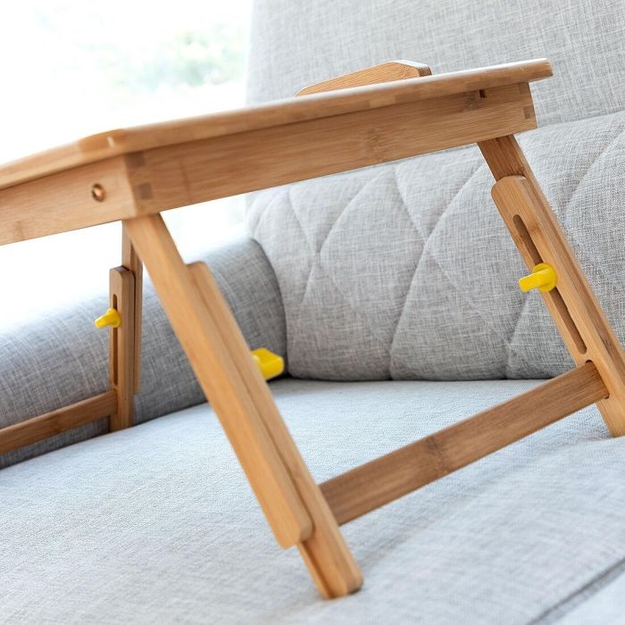 Mesa Plegable Auxiliar de Bambú Lapwood InnovaGoods 5 Mesa Plegable Auxiliar de Bambú Lapwood InnovaGoods 5