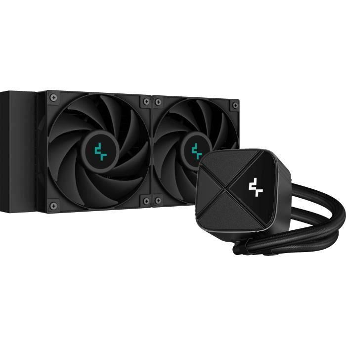 DEEPCOOL - LS520S Zero Dark - CPU AIO con refrigeración por agua - 2x120 mm - Negro