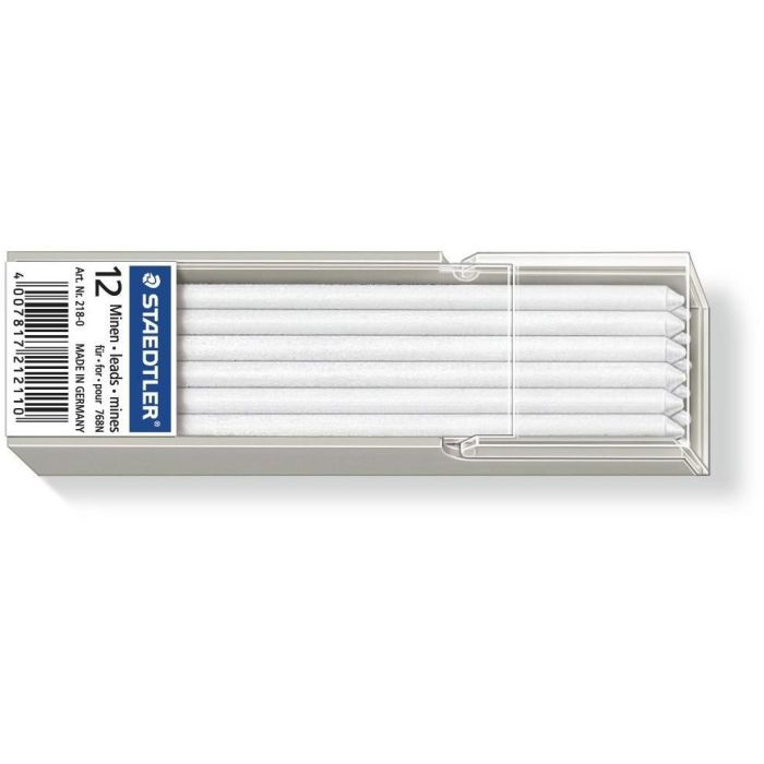 STAEDTLER Minas Lumocolor no permanentes blancas 218 de 3 mm, 12 unidades